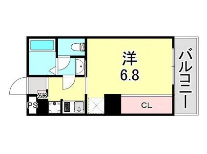 ハビテ本山中町(1K/1階)の間取り写真