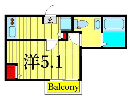 VALSHE高砂(1K/3階)の間取り写真