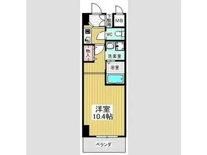 サウス名駅(1K/6階)の間取り写真