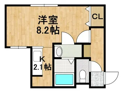 RUHE RAUM(1K/1階)の間取り写真