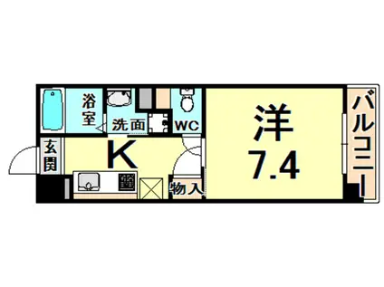 ツインエクセルホリコ(1K/2階)の間取り写真