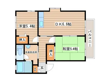 アルカディアYOU(2DK/2階)の間取り写真