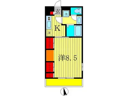 リブリ・アルヴィータ(1K/3階)の間取り写真