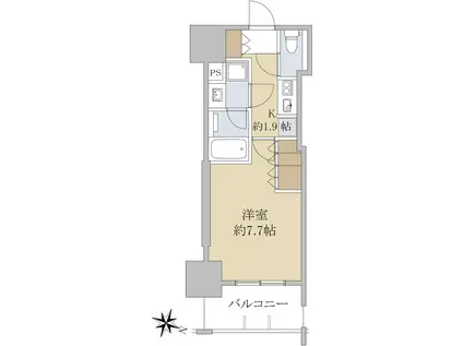 シティハウス東麻布(1K/15階)の間取り写真