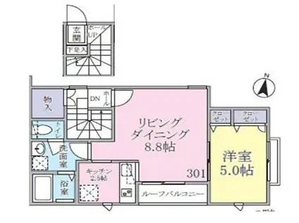 ラ・ヴィータ(1LDK/3階)の間取り写真