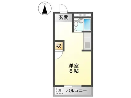 ルーミーみついけ(ワンルーム/3階)の間取り写真