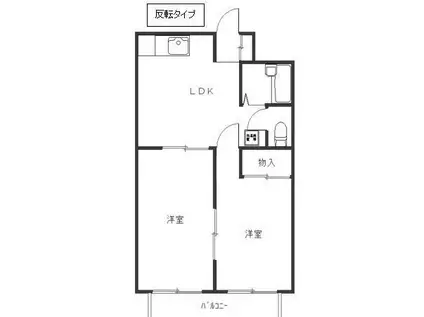 アルシュA(2LDK/2階)の間取り写真