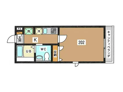 SYLPH(1K/2階)の間取り写真