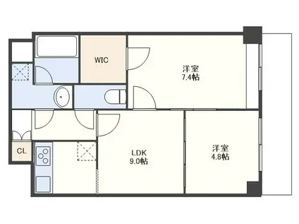 S-FORT佐賀天神(2LDK/14階)の間取り写真