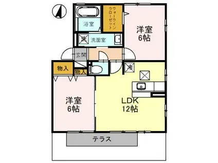 ROSE VILLA A/B/C(2LDK/1階)の間取り写真