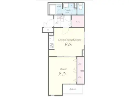 メヌアイ北戸田(1LDK/2階)の間取り写真