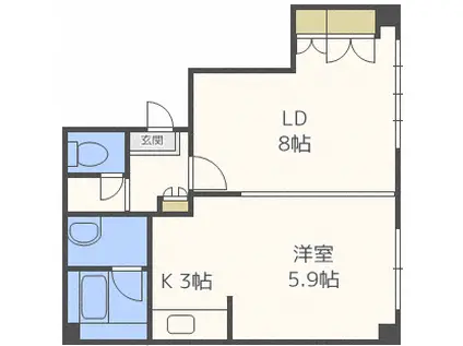 コーポ・オーホリ(1LDK/2階)の間取り写真