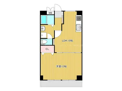 紫竹山レジデンス(1LDK/4階)の間取り写真