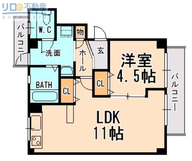 VIEW TERRACE売布 I(1LDK/2階)の間取り写真
