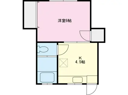 セイコウハウス(1DK/2階)の間取り写真
