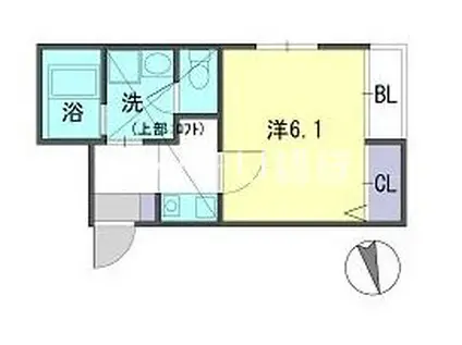アイフィールド高宮(1K/2階)の間取り写真
