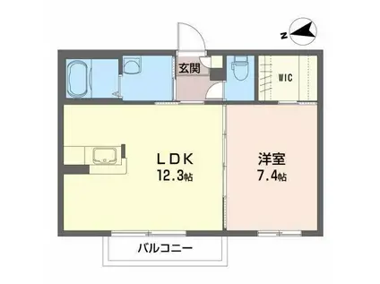 シャーメゾンソレイユB(1LDK/1階)の間取り写真