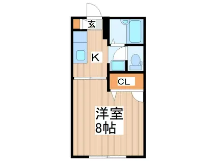 サニーコート・オークス(1K/1階)の間取り写真