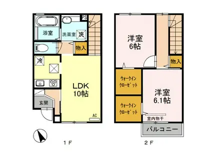グレイス パステール(2LDK/1階)の間取り写真