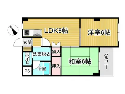ラフェスタ小山(2LDK/3階)の間取り写真