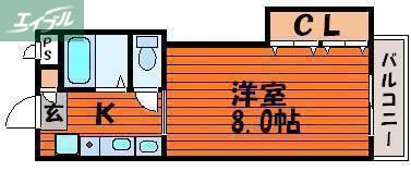 シャインブライト寿I(1K/2階)の間取り写真