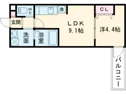 ALEGRIA垂水(1LDK/2階)の間取り写真