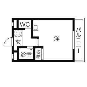 ドール新栄(ワンルーム/5階)の間取り写真