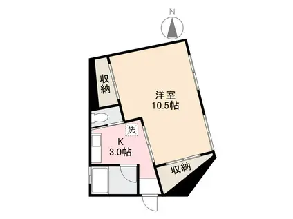 寺岡ビル(ワンルーム/4階)の間取り写真