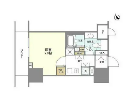 ブレス蔵前(1K/2階)の間取り写真