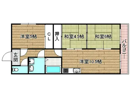 サンヴェール高槻(3LDK/3階)の間取り写真