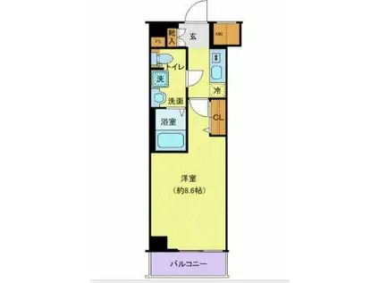 ジェノヴィア中野島(1K/1階)の間取り写真