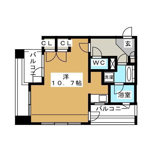 レジディア市ヶ谷(ワンルーム/2階)の間取り写真