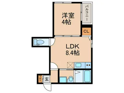 STAGE K 吹上(1LDK/3階)の間取り写真