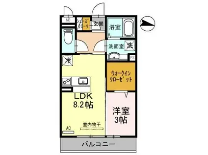 サンテラス吹上(1LDK/3階)の間取り写真