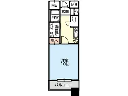 プラチナム・ステータスタワー(1K/4階)の間取り写真