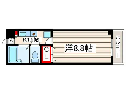東京メトロ東西線 西葛西駅 徒歩10分 4階建 築26年(1K/2階)の間取り写真