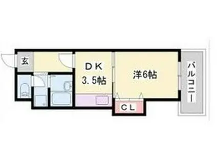 ハイツA&M(1DK/2階)の間取り写真