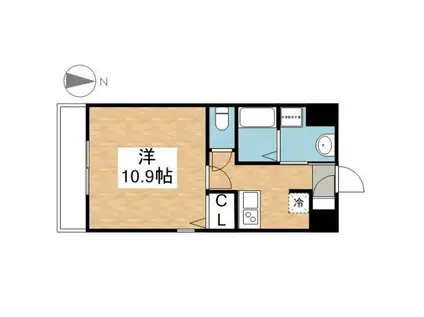 丹下キアーロ(1K/8階)の間取り写真