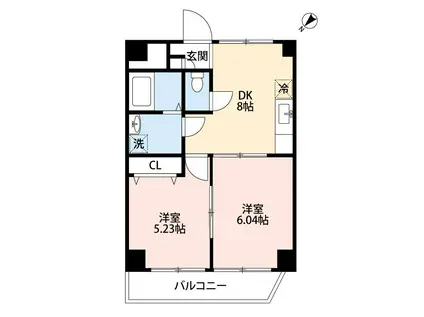 SERES長嶺(2LDK/3階)の間取り写真