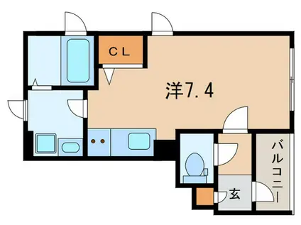 デュオ飯倉 イースト(ワンルーム/3階)の間取り写真