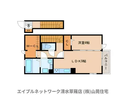 アヴァンシアC(1LDK/1階)の間取り写真