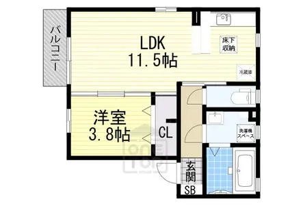 セレッソB(1LDK/1階)の間取り写真