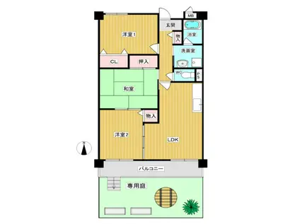 プロ二ティ・ユー(3LDK/1階)の間取り写真