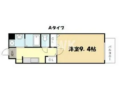 シェルプランタン(1K/3階)の間取り写真