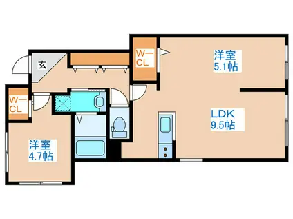 UPPER VILLAGE(2LDK/2階)の間取り写真