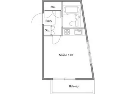 カームハウス大橋(ワンルーム/4階)の間取り写真
