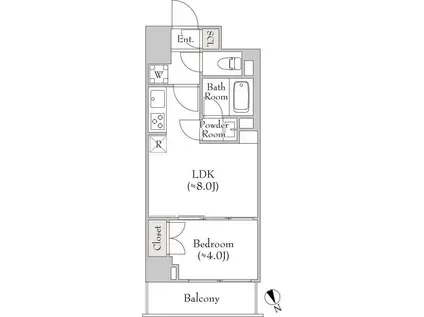 ルミーク関内II(1LDK/5階)の間取り写真