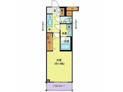 クレヴィスタ三軒茶屋(1K/1階)の間取り写真