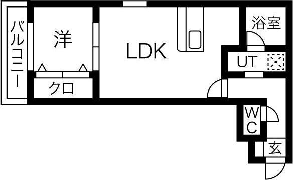 ジュネス中杉町(1LDK/3階)の間取り写真