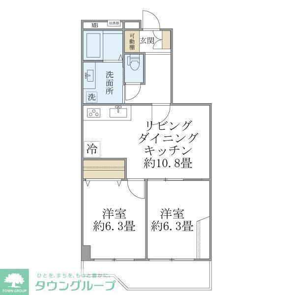 ISM常盤(2LDK/5階)の間取り写真